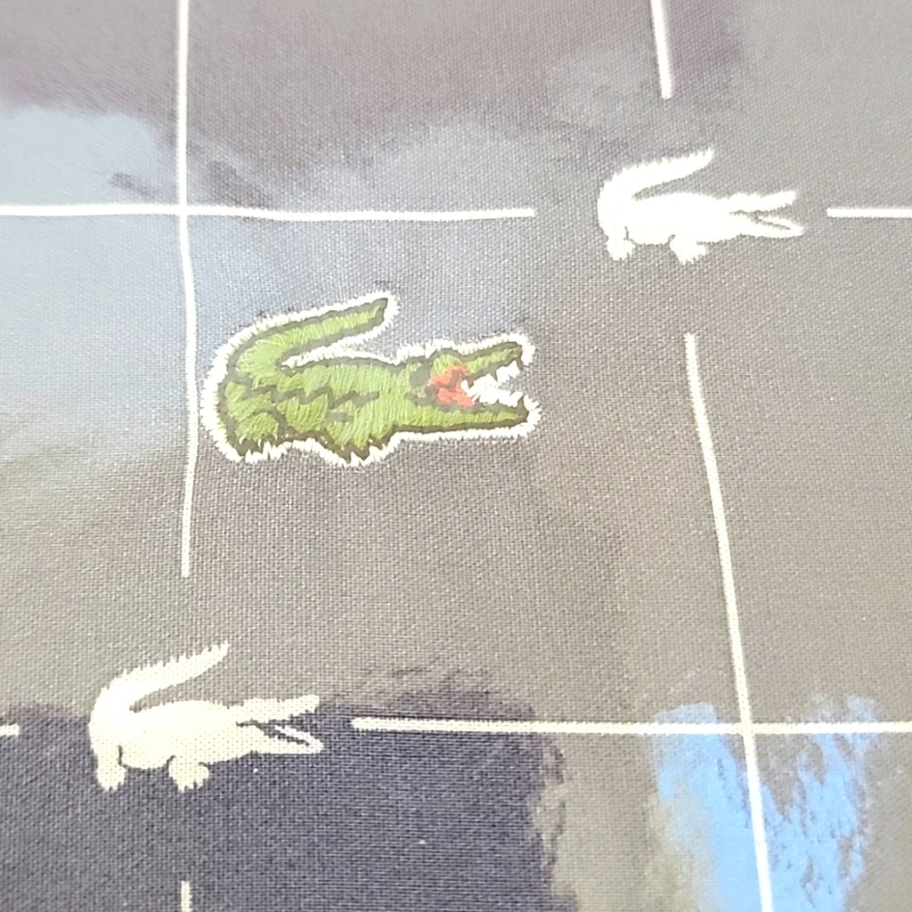 Lacoste Slice Alligator Deep Indigo Cotton 4 pc QUEEN Sheet Set